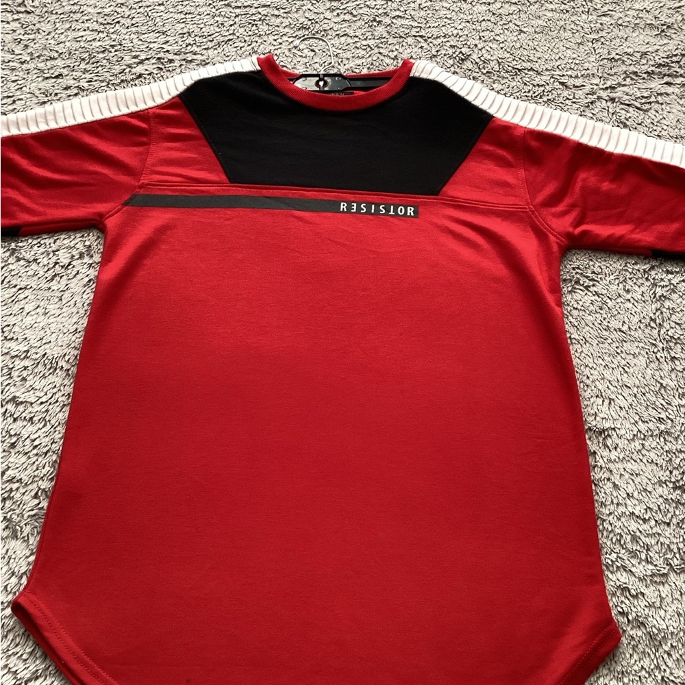 Red and Black Men's Short Sleeve Tee